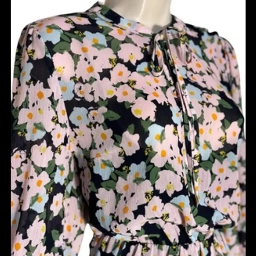 J.Crew Mercantile Drapey Tie Front Floral Dress Elastic Waist Size Small NEW
